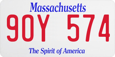 MA license plate 9OY574
