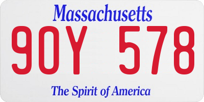 MA license plate 9OY578