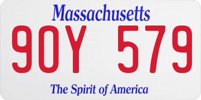 MA license plate 9OY579