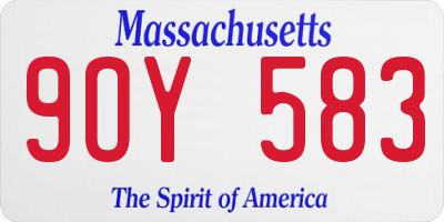 MA license plate 9OY583