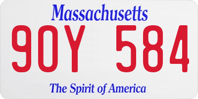MA license plate 9OY584