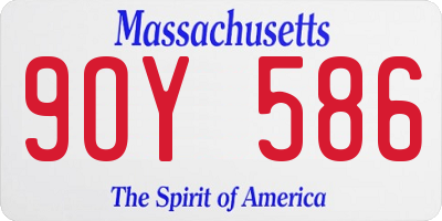 MA license plate 9OY586