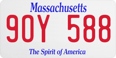 MA license plate 9OY588
