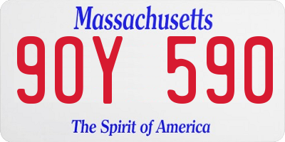MA license plate 9OY590