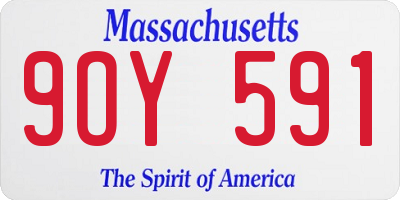MA license plate 9OY591