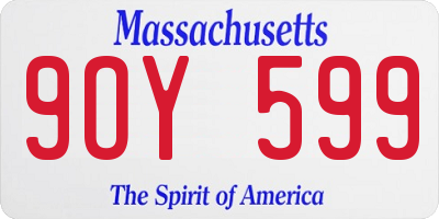 MA license plate 9OY599