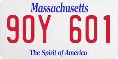 MA license plate 9OY601