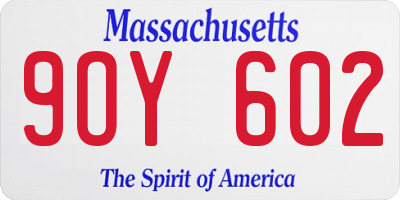 MA license plate 9OY602