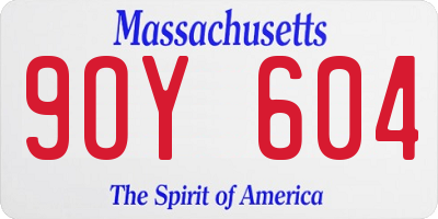 MA license plate 9OY604