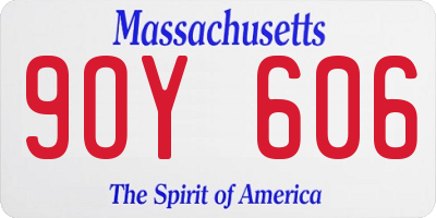 MA license plate 9OY606