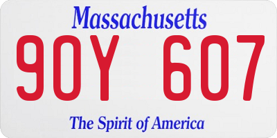 MA license plate 9OY607