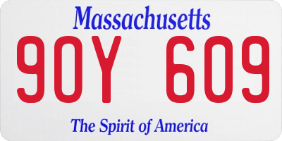 MA license plate 9OY609