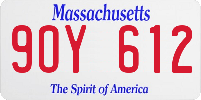 MA license plate 9OY612