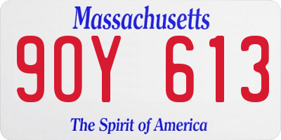 MA license plate 9OY613