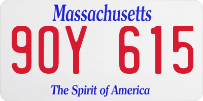 MA license plate 9OY615