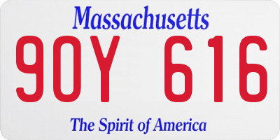 MA license plate 9OY616
