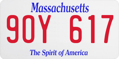 MA license plate 9OY617