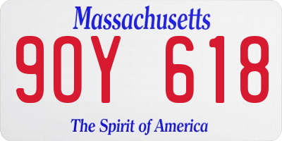 MA license plate 9OY618