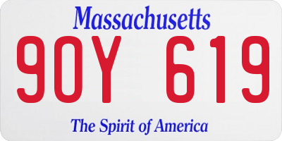 MA license plate 9OY619