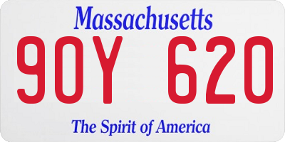 MA license plate 9OY620