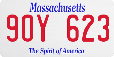 MA license plate 9OY623