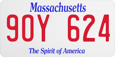 MA license plate 9OY624
