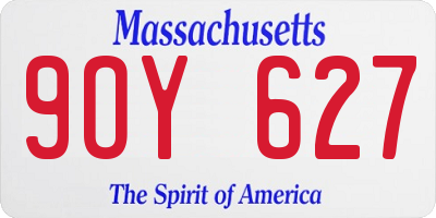 MA license plate 9OY627