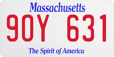 MA license plate 9OY631