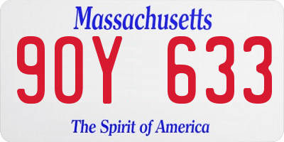 MA license plate 9OY633