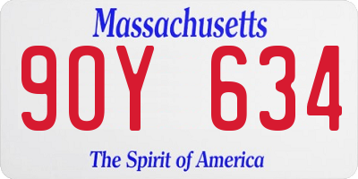 MA license plate 9OY634