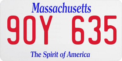 MA license plate 9OY635
