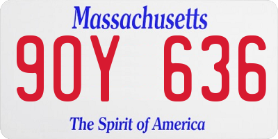 MA license plate 9OY636