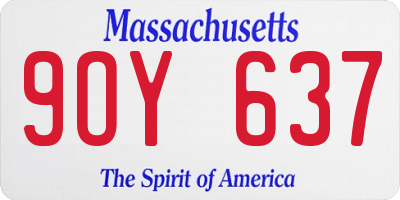 MA license plate 9OY637