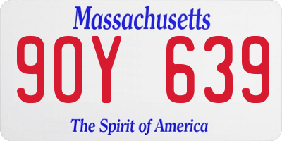 MA license plate 9OY639
