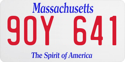 MA license plate 9OY641