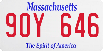 MA license plate 9OY646