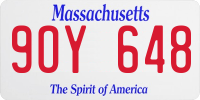 MA license plate 9OY648