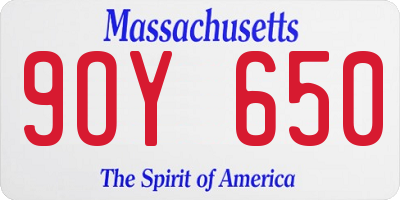 MA license plate 9OY650