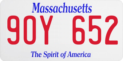 MA license plate 9OY652
