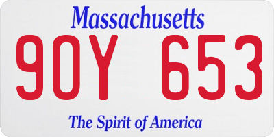 MA license plate 9OY653