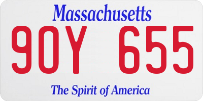 MA license plate 9OY655