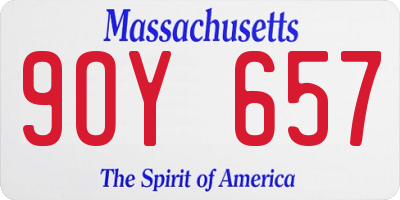 MA license plate 9OY657