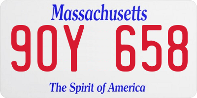 MA license plate 9OY658