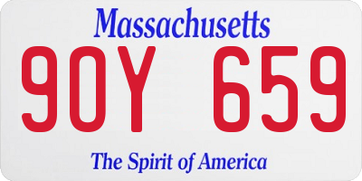 MA license plate 9OY659