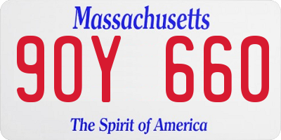 MA license plate 9OY660