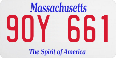 MA license plate 9OY661