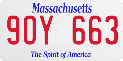MA license plate 9OY663