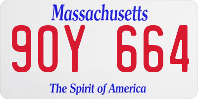 MA license plate 9OY664