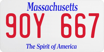 MA license plate 9OY667