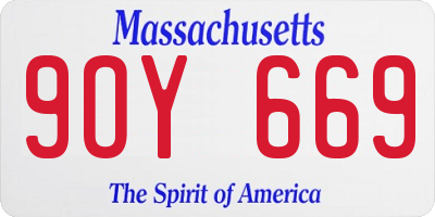 MA license plate 9OY669
